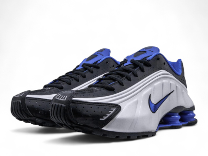 Nike Shox R4 Black / Metallic Silver / Blue Sneakers