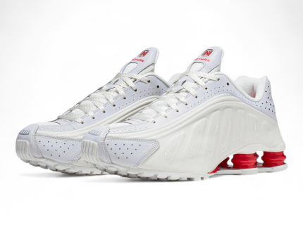 Nike Shox R4 White / University Red sneakers